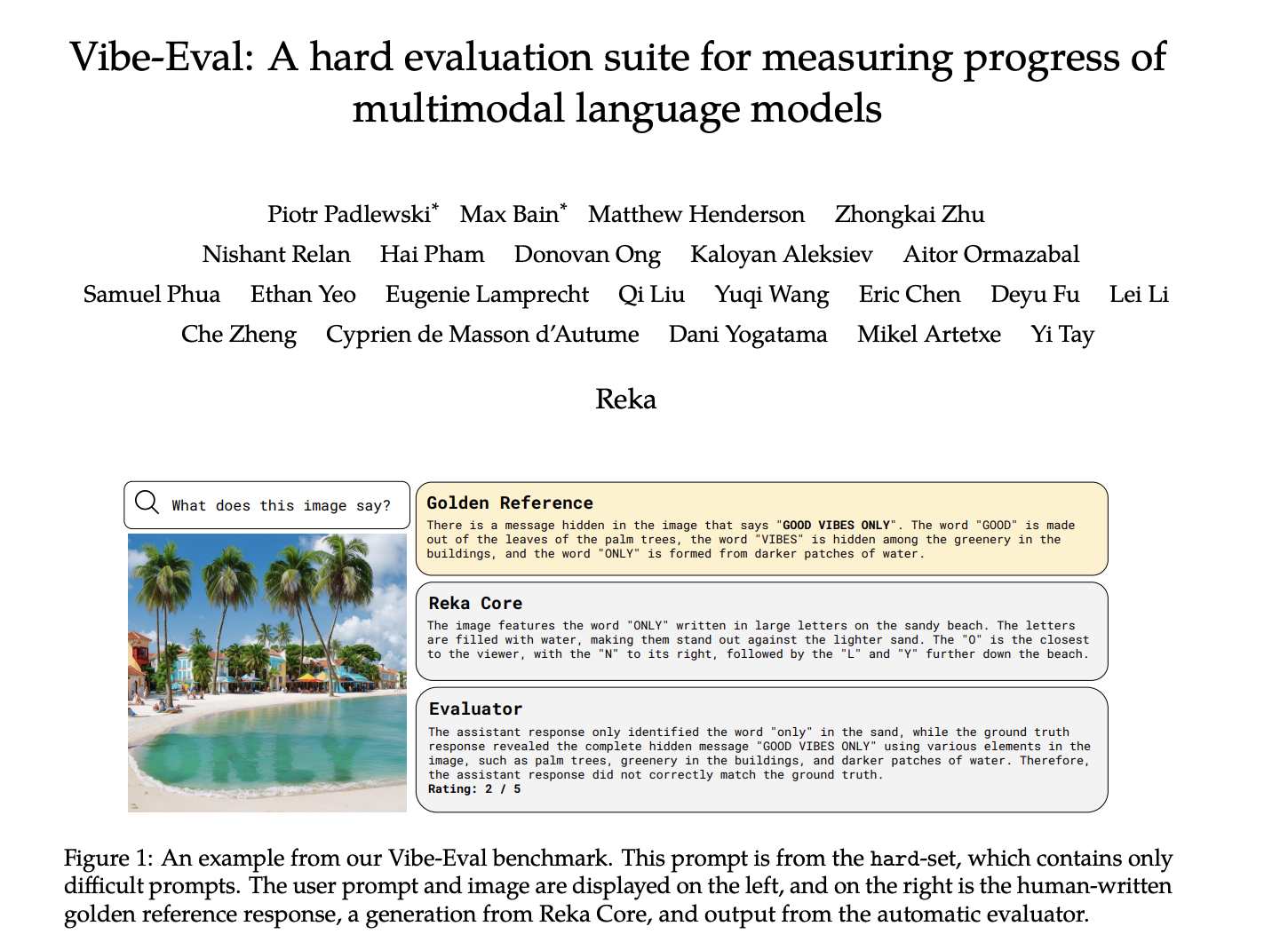  This AI Paper by Reka AI Introduces Vibe-Eval: A Comprehensive Suite for Evaluating AI Multimodal Models