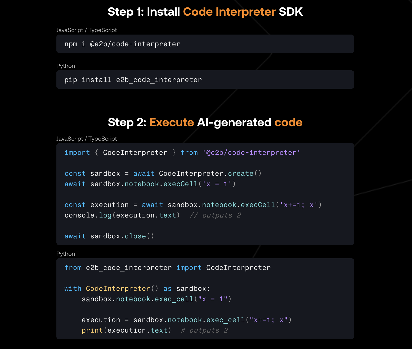  E2B Introduces Code Interpreter SDK: Enabling Code Interpreting Capabilities to AI Apps
