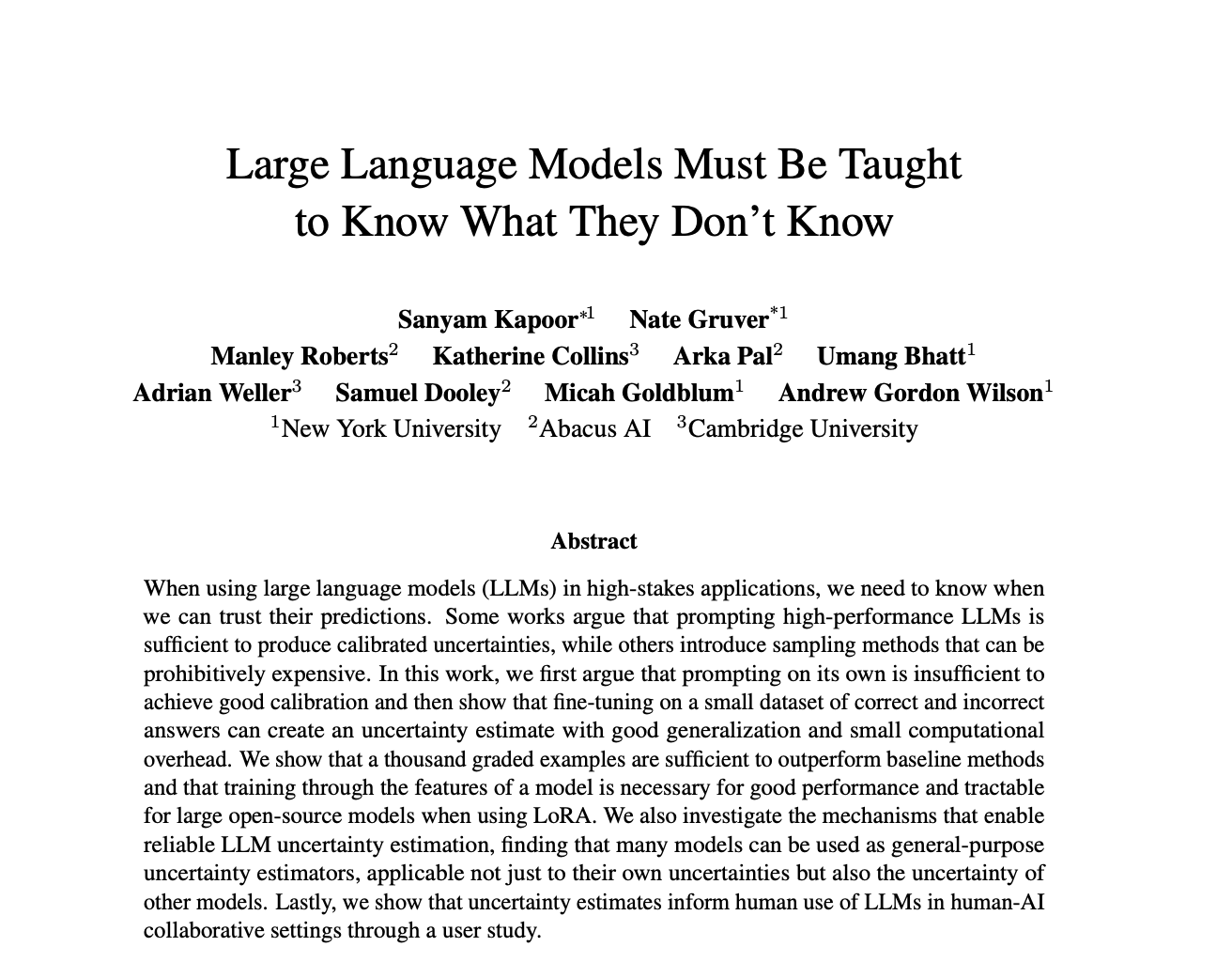  Enhancing Trust in Large Language Models: Fine-Tuning for Calibrated Uncertainties in High-Stakes Applications