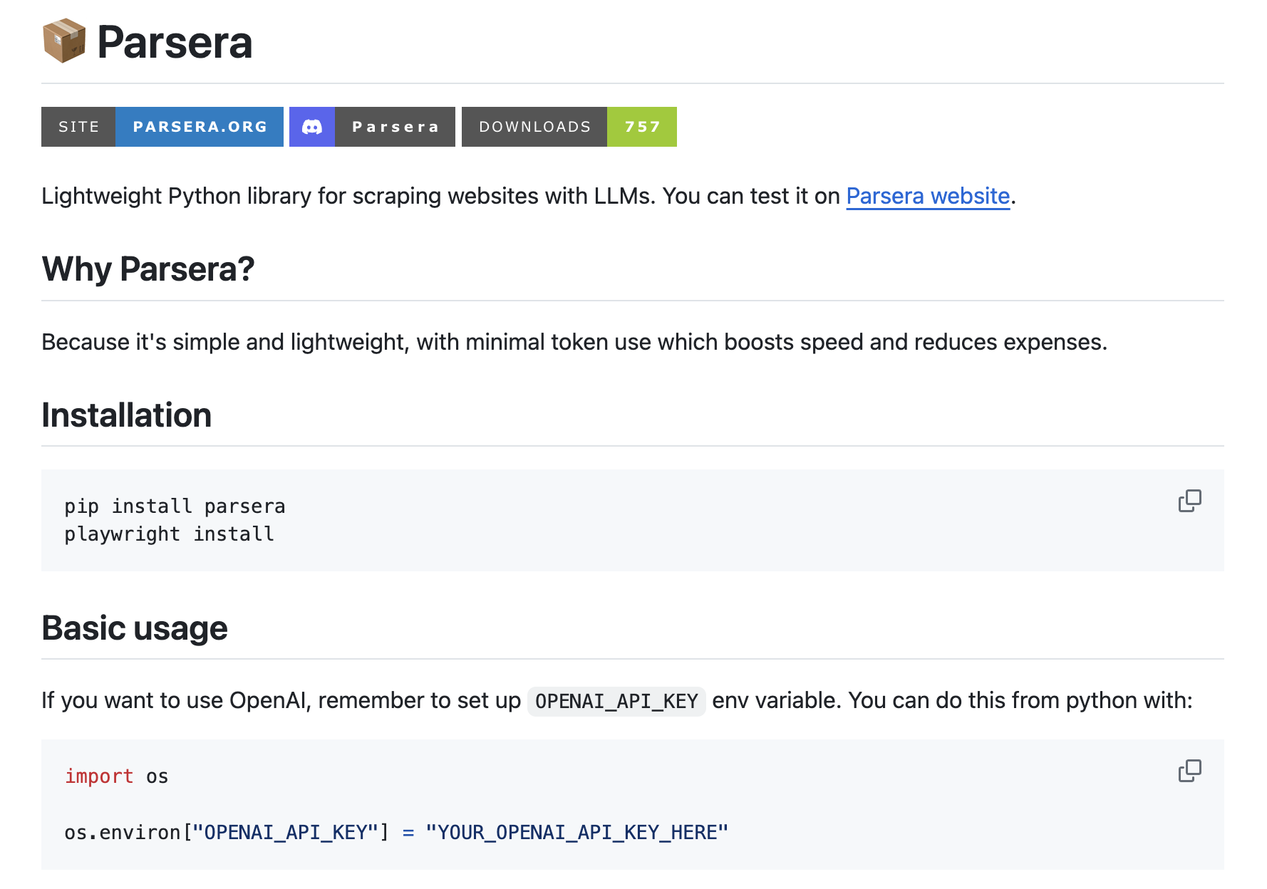  Parsera: Lightweight Python Library for Scraping with LLMs