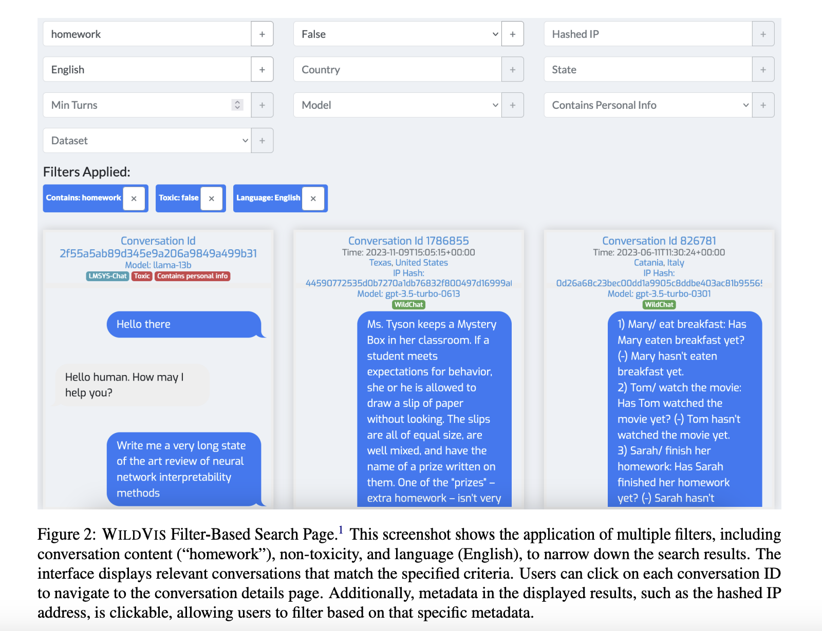 WILDVIS: An Interactive Web-based AI Tool Designed for Exploring Large-scale Conversational Datasets