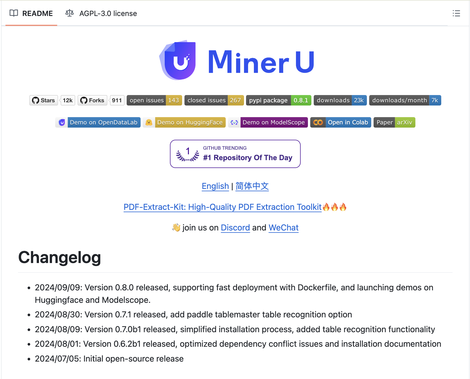  MinerU: An Open-Source PDF Data Extraction Tool