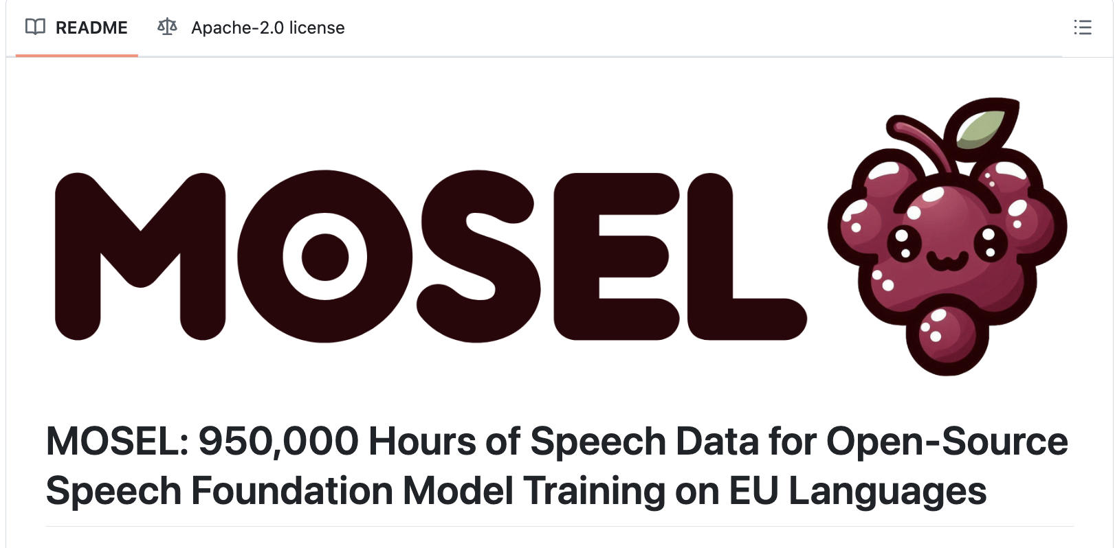  MOSEL: Collection of Open Source Speech Data for Speech Foundation Model Training on EU Languages