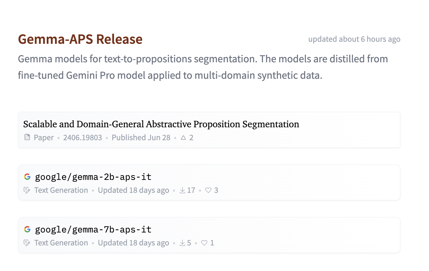 Google AI Introduces Gemma-APS: A Collection of Gemma Models for Text-to-Propositions Segmentation