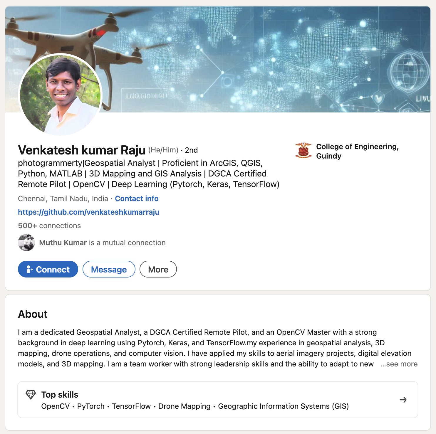 OpenCV University Review - Venkatesh's Linkedin Profile post the optimisation. 